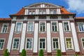 Fragment of a facade of the building of the Kaliningrad branch othe St. Petersburg state agricultural university. Polessk Royalty Free Stock Photo