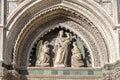 Fragment of the facade of cathedral Santa Maria del Fiore Duomo, Florence, Italy Royalty Free Stock Photo