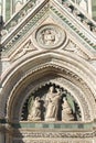 Fragment of the facade of cathedral Santa Maria del Fiore Duomo, Florence, Italy Royalty Free Stock Photo