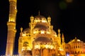 Fragment of the facade El Sahaba Mosque - a sign of the Old Market, Sharm El Sheikh, Egypt Royalty Free Stock Photo