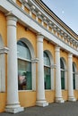 Fragment of the facade of the Gostiny Dvor in Taganrog Royalty Free Stock Photo