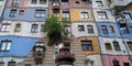 Fragment of the facade of the Hundertwasser House, Vienna