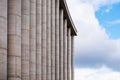 Fragment of the facade of a modern building with architectural columns