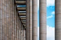 Fragment of the facade of a modern building with architectural columns