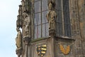Fragment of the facade of the Old Town Hall in Prague