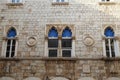 Fragment of the facade of the old town hall, Trogir, Croatia Royalty Free Stock Photo