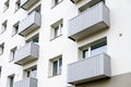 Fragment of the facade of a renovated and thermally insulated multi-storey apartment house