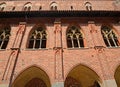 Fragment of the facade of a residential building. High Castle of the Teutonic Order. Malbork, Poland Royalty Free Stock Photo