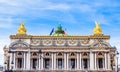 Fragment of the facade and roof of the Paris National Opera Royalty Free Stock Photo