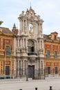 Fragment of the facade of the San Telmo Palace, Seville, Spain Royalty Free Stock Photo