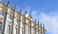 Fragment facade of Winter Palace in Saint Petersburg Royalty Free Stock Photo