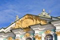 Fragment facade of Winter Palace in Saint Petersburg Royalty Free Stock Photo