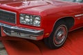 Fragment of the famous American cars of the 60-70s full-size Chevrolet Impala on the exhibition of retro cars