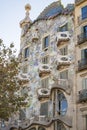 Fragment of famous building Casa Batllo of Antoni Gaudi in Barcelona Spain