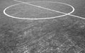 Fragment of footbal field with artificial grass in black and white Royalty Free Stock Photo