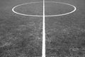 Fragment of footbal field with artificial grass in black and white Royalty Free Stock Photo