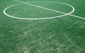 Fragment of footbal field with artificial grass Royalty Free Stock Photo