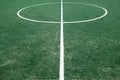 Fragment of footbal field with artificial grass Royalty Free Stock Photo