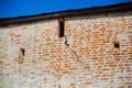 A fragment of the fortress wall.The Kirillo-Belozersky monastery.Russia,the city of Kirillov. Royalty Free Stock Photo