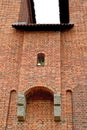 Fragment of the fortress wall of the knight`s castle of the Teutonic order. Malbork, Poland Royalty Free Stock Photo