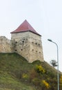 Fragment of the fortress wall of the Rupea Citadel built in the 14th century on the road between Sighisoara and Brasov in Romania