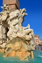 Fragment of Fontana dei Quattro Fiumi on Piazza Navona, Rome