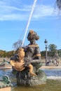 Fragment of the fountain of the Seas at Place de la Concorde, Paris