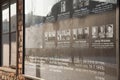 Fragment of gallows. Photos of prisoners sentenced to hanging.