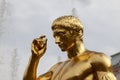 Fragment of a gilded statue of a man in the Greek style