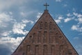 Fragment of gothic architecture red brick wall Royalty Free Stock Photo