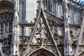 Fragment of the gothic facade of the church of San Maklou, Rouen, France