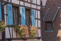 Fragment of a half-timbered house, Colmar, France Royalty Free Stock Photo