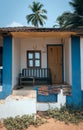 Fragment of the house on the shore of the Indian Ocean in Goa, India