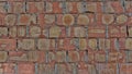Unplastered brick and mortar wall background Royalty Free Stock Photo