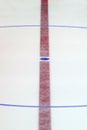 Fragment of ice hockey rink with a central circle. Concept, hockey Royalty Free Stock Photo