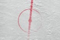 Fragment of ice hockey rink with markings Royalty Free Stock Photo