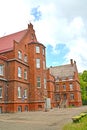 A fragment of the inner facade of the central city hospital former House of the Poor, 1908. Sovetsk, Kaliningrad region