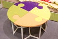 Fragment interior children's room with a table in form of puzzle