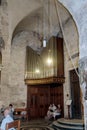 Fragment of the interior of the Church of the Holy Sepulchre in Jerusalem, Israel. Royalty Free Stock Photo