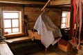 Fragment of the interior of an old peasant hut