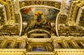 A fragment of the internal painting of St. Isaac`s Cathedral.