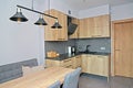 Fragment of the kitchen interior in the style of modern minimalism with loft elements Royalty Free Stock Photo