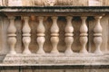 Fragment of a marble balustrade in a classic style Royalty Free Stock Photo