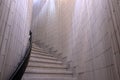 Fragment of marble light stairs, railings, balusters, white background, isolated Royalty Free Stock Photo