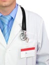 Fragment medical doctor's smock . Isolated Royalty Free Stock Photo