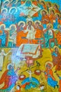 The fragment of medieval icon depicting the Last Judgment, Olesko Castle, Ukraine