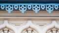 Fragment of the metal decorative cornice with pattern on old building Royalty Free Stock Photo