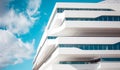 Fragment of a modern building, business centre in Moscow, architect Zaha Hadid Royalty Free Stock Photo