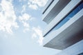 Fragment of a modern building, business centre in Moscow, architect Zaha Hadid Royalty Free Stock Photo