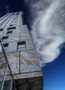 Fragment of a Modern Office building against a spectacular autumn sky